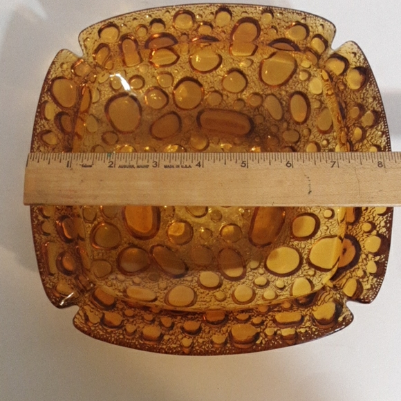 Unique Vintage Other Mid Century Amber Bubble Glass Ashtray Poshmark